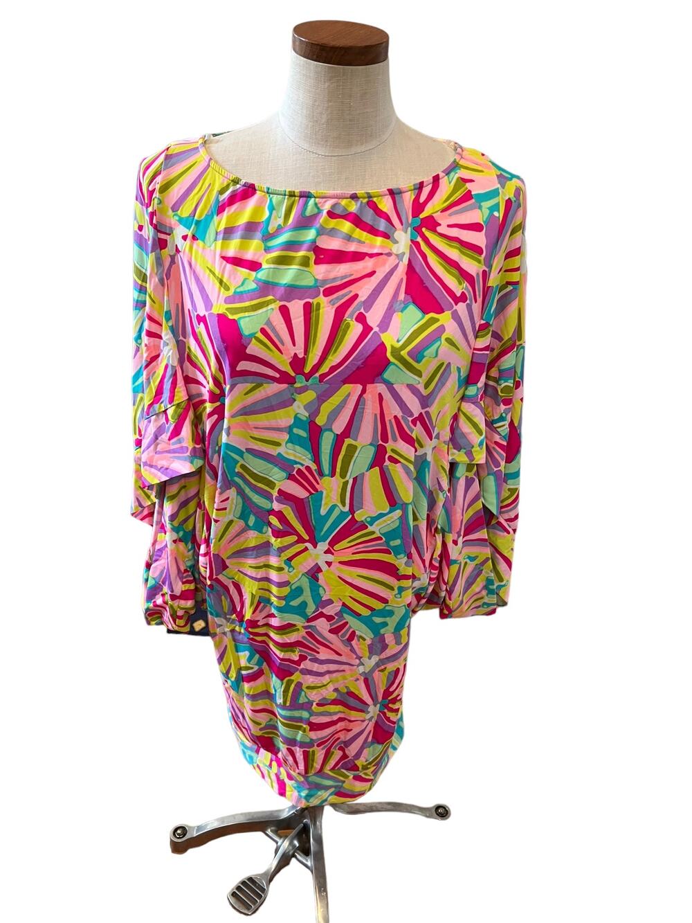 Daniel Cremieux Resort Cabana Chic Cover Up Dress Pink Multi M